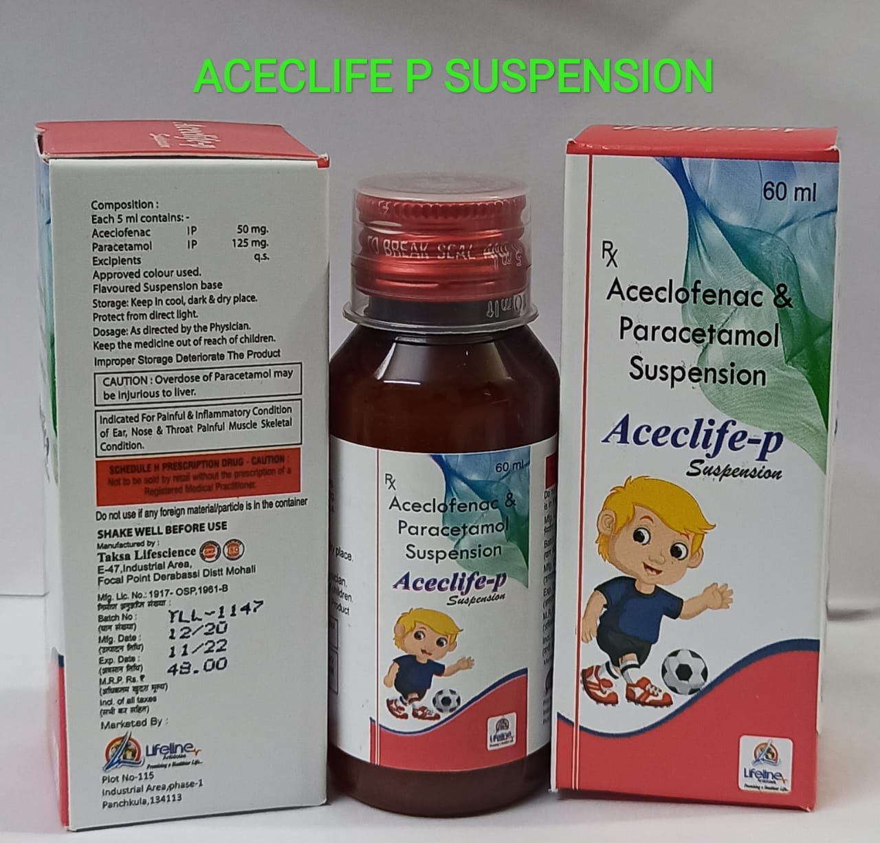Aceclofenac Paracetamol suspensionn